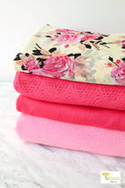 07/08/2024 Fabric Happy Hour! Rose Coral, Knit Bundle. Ready to Ship! - Boho Fabrics - Fabric Bundles