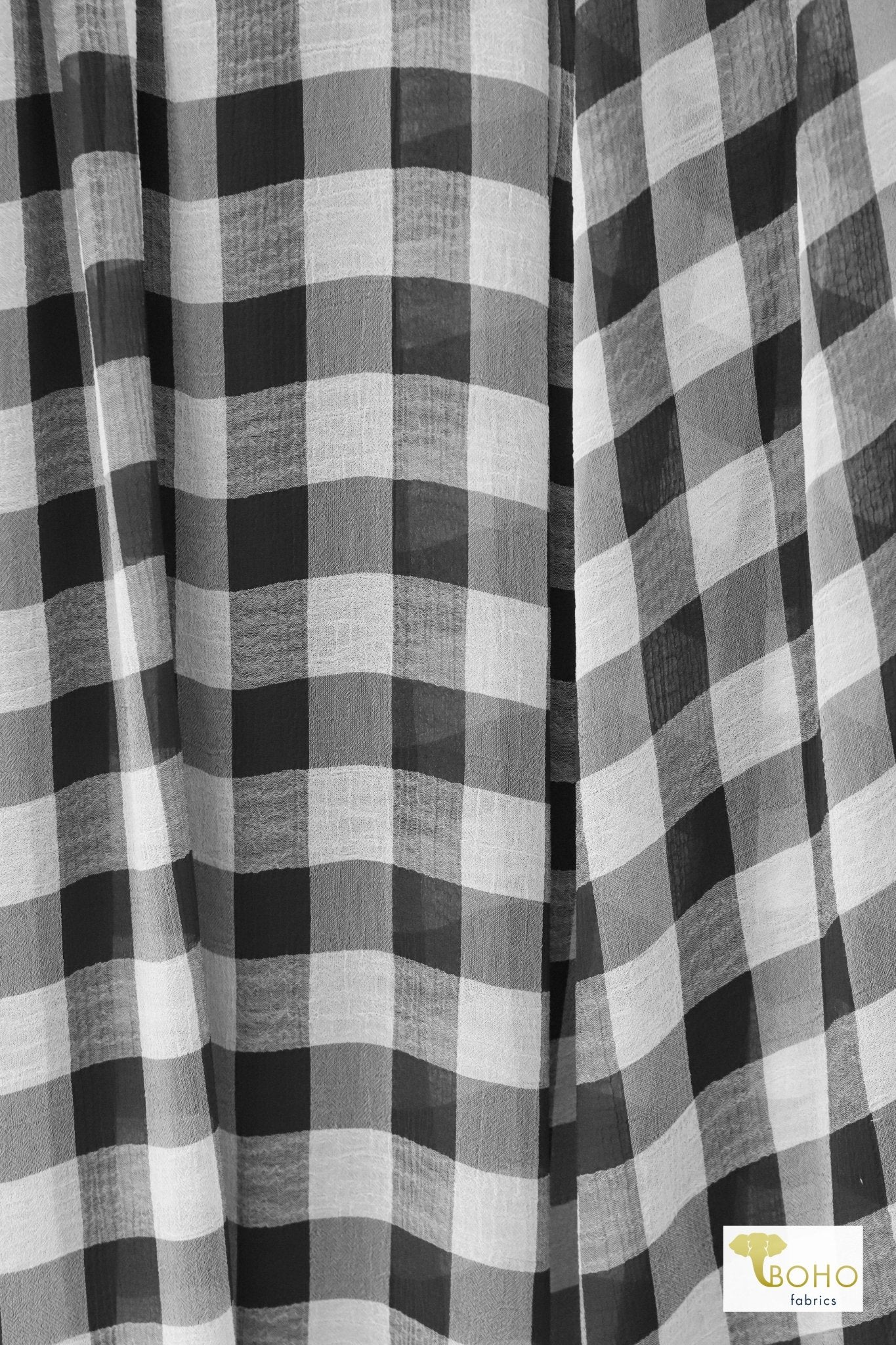 07/29/2024 Fabric Happy Hour! Black Gingham, Woven Maxi Bundle. Ready to Ship! - Boho Fabrics - Fabric Bundles