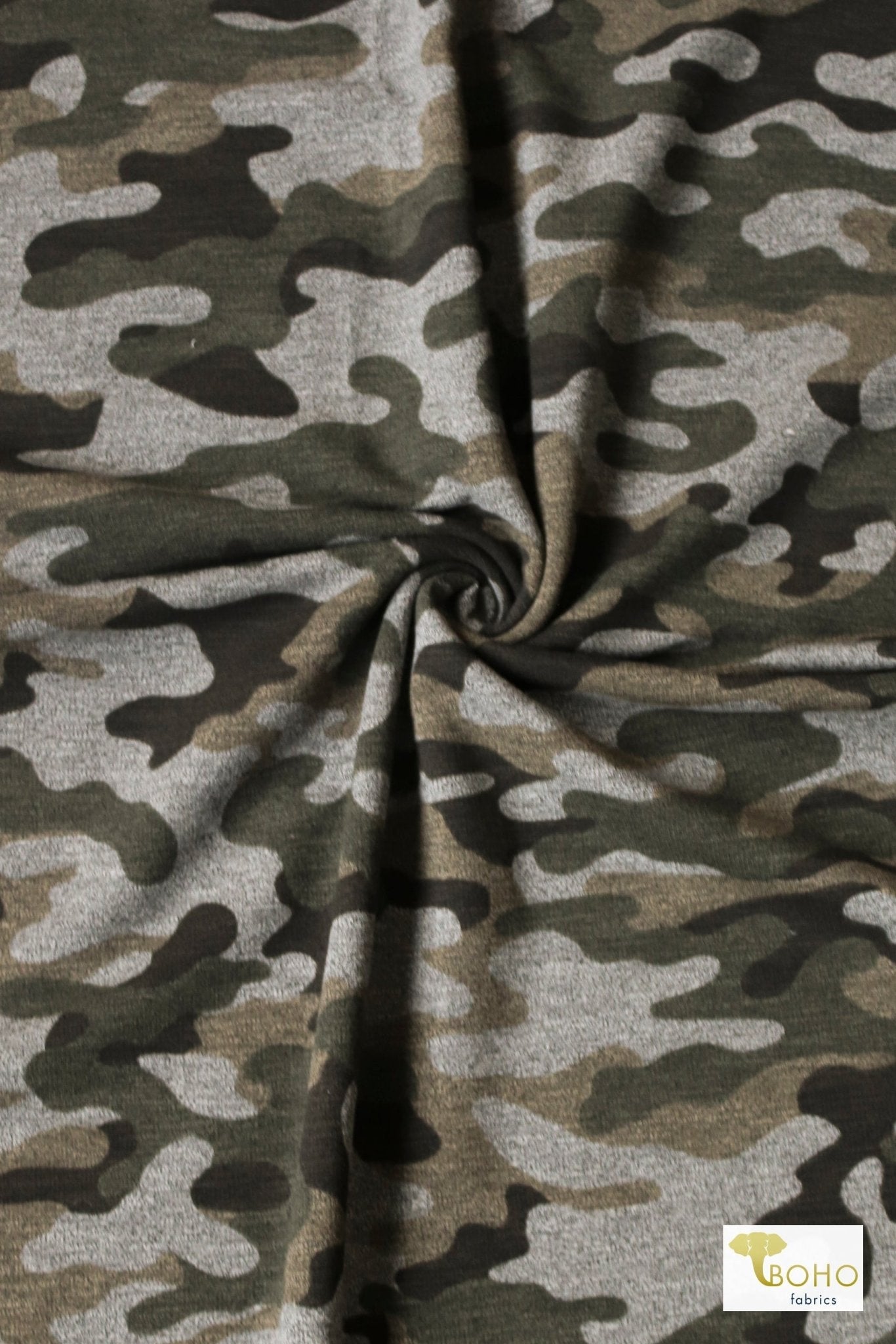 11/06/2024 Fabric Happy Hour! Green Vintage Camo, Knit Bundle. READY TO SHIP! - Boho Fabrics - Fabric Bundles