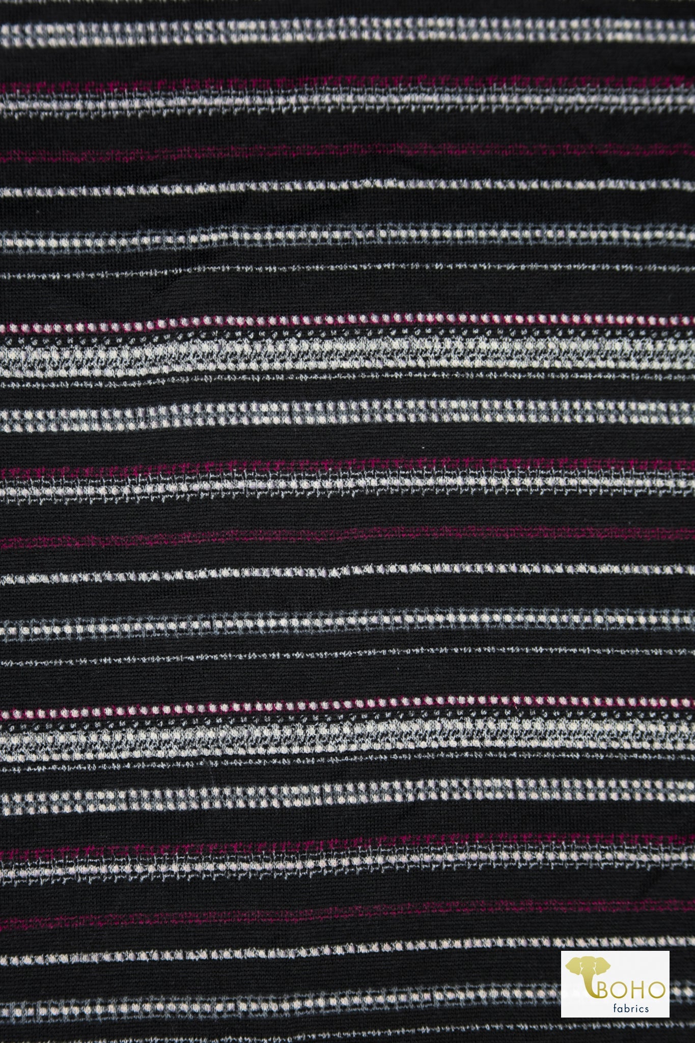 12/16/2024 Fabric Happy Hour! Plum Stripes, Sweater Knit Bundle. READY TO SHIP! - Boho Fabrics - Fabric Bundles