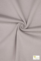 1x1 Rib Knit, Whisper Gray. SOLD BY THE HALF YARD! - Boho Fabrics - Rib Solid, Knit Fabric