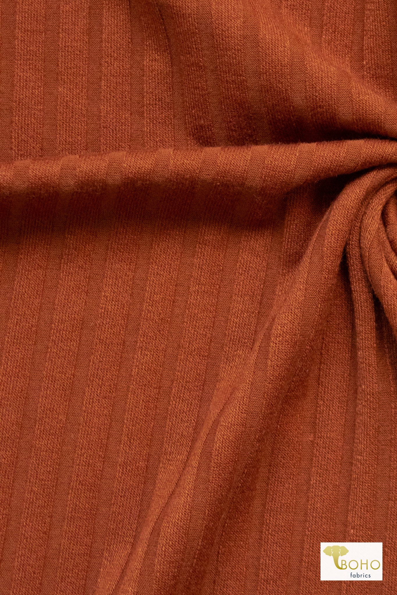 8x4 Copper, Rib Knit Fabric - Boho Fabrics - Rib Solid, Knit Fabric