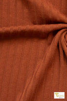 8x4 Copper, Rib Knit Fabric - Boho Fabrics - Rib Solid, Knit Fabric