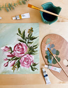 Abstract Roses painting kit, impressionist painting kit - Boho Fabrics - 