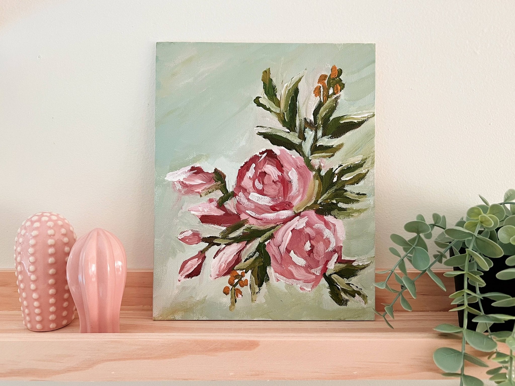 Abstract Roses painting kit, impressionist painting kit - Boho Fabrics - 