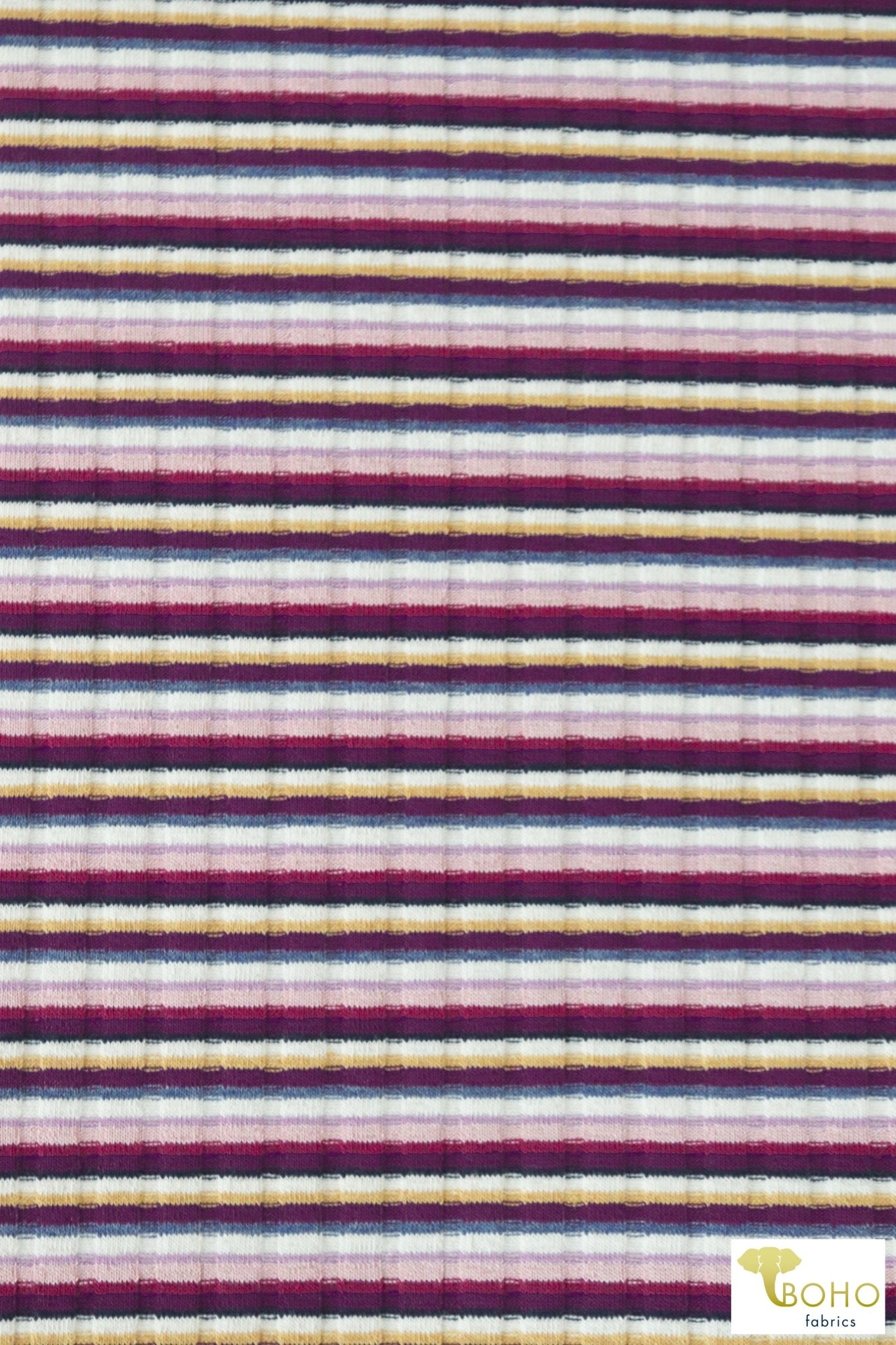 Adalyn Stripes, Rib Knit. RIB-126 - Boho Fabrics