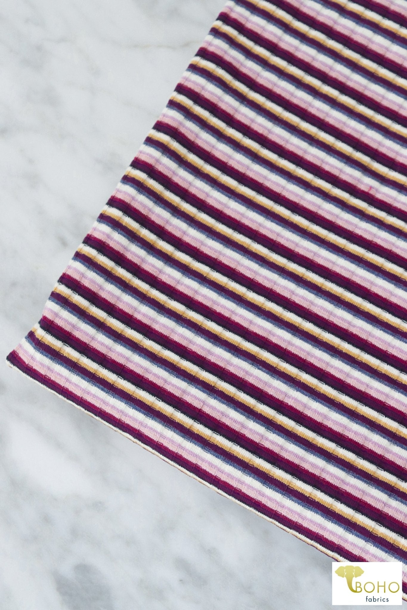 Adalyn Stripes, Rib Knit. RIB-126 - Boho Fabrics