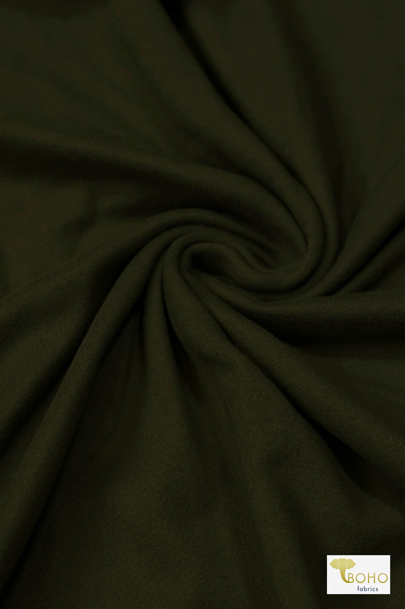 Army Green, Brushed Poly Knit Fabric - Boho Fabrics - Brushed Poly Solid Fabric