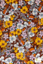 Autumn Florals, Ponte Knit Fabric - Boho Fabrics - Ponte Print, Knit Fabric