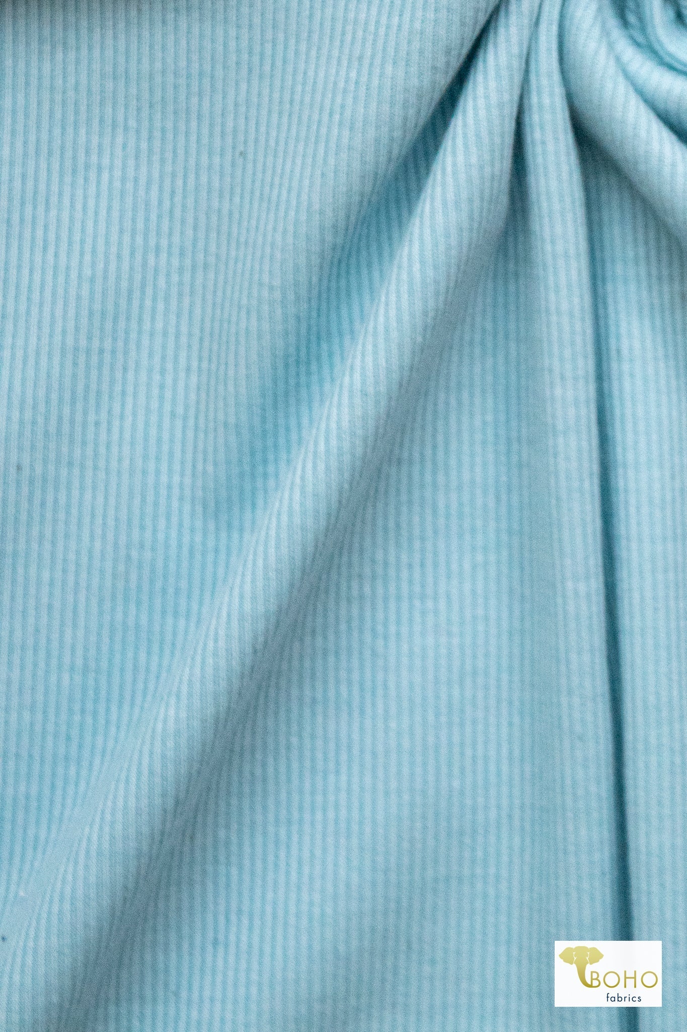 Baby Blue, Rib Knit Fabric - Boho Fabrics - Rib Solid, Knit Fabric