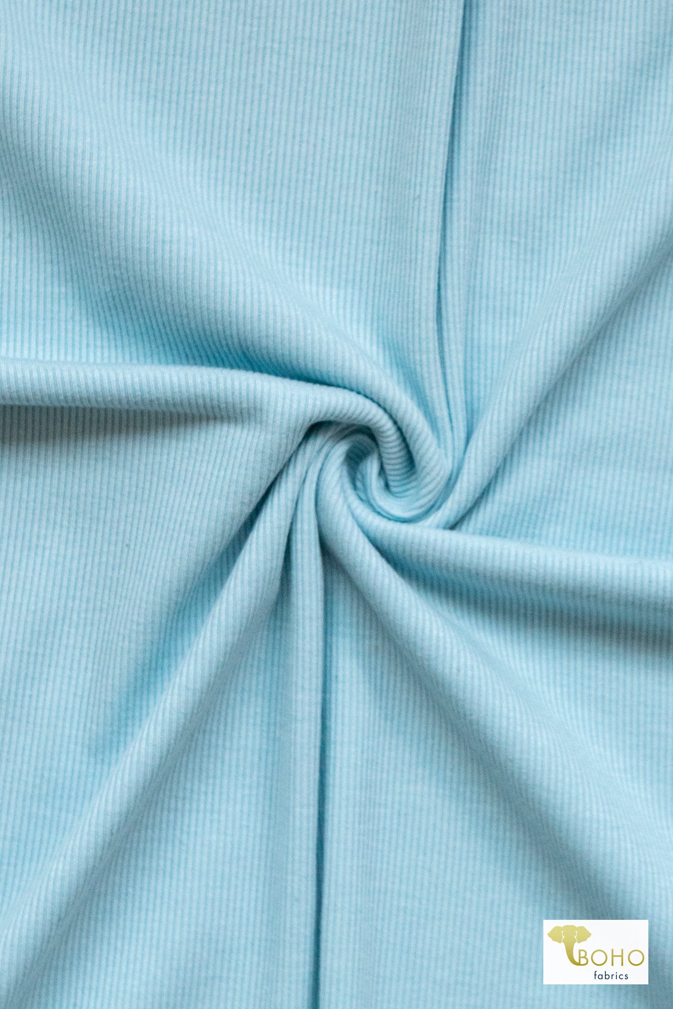 Baby Blue, Rib Knit Fabric - Boho Fabrics - Rib Solid, Knit Fabric