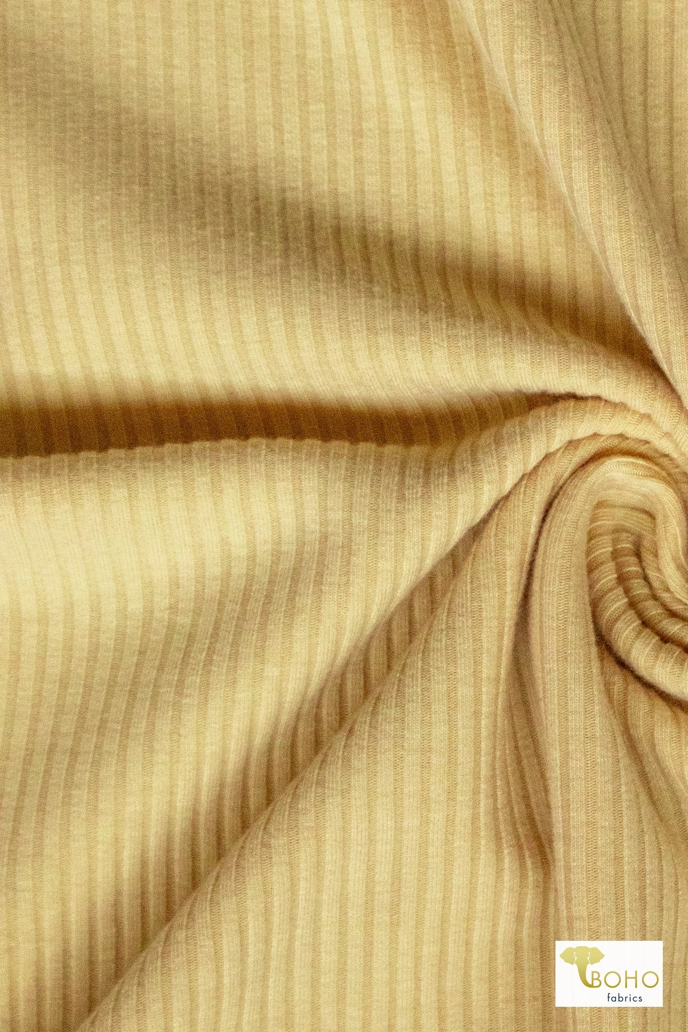 Banana Yellow, Rib Knit Fabric - Boho Fabrics - Rib Solid, Knit Fabric