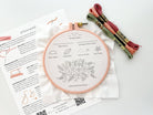 Beginner Embroidery Kit - Stitch Sampler for beginners - Boho Fabrics - 