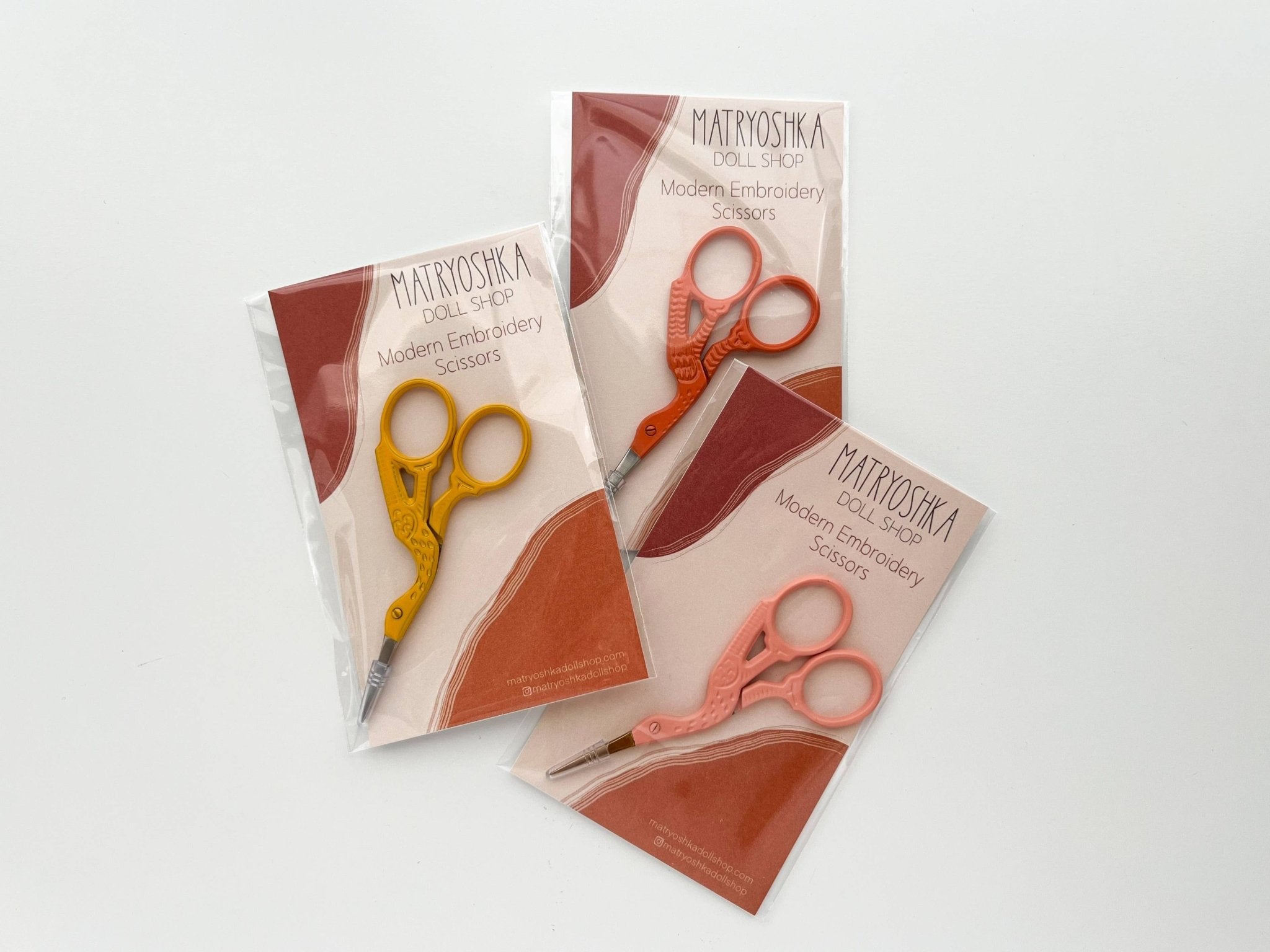 Bird scissors, small sewing scissors, stork scissors - Boho Fabrics - 