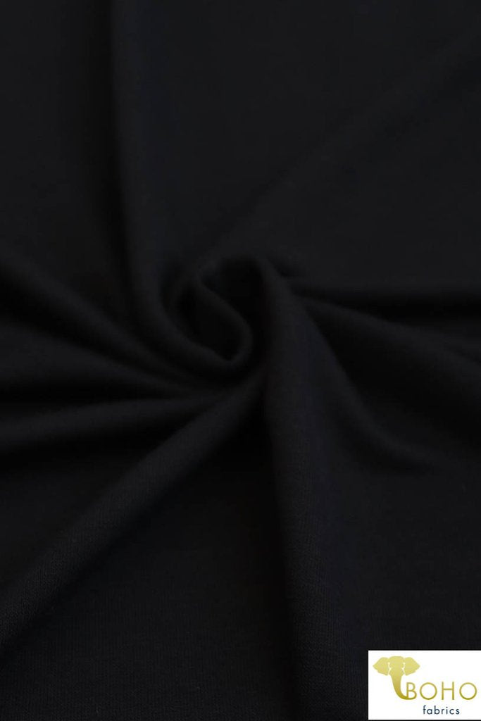 Black. Cotton French Terry. CLFT - 938 - BLK (PRE - ORDER) - Boho Fabrics - Cotton, French Terry Knit