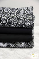 Black Medallions, Athletic Knit Bundle : CM - ATHL - 01 - Boho Fabrics - Fabric Bundles