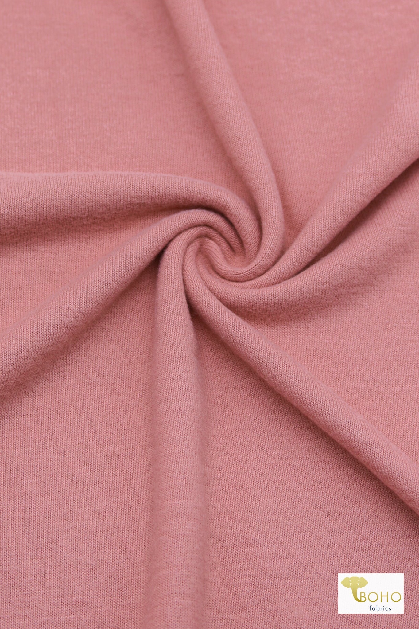 Blush Rose, Solid Brushed Sweater Knit Fabric - Boho Fabrics - Sweater Solids, Knit Fabric