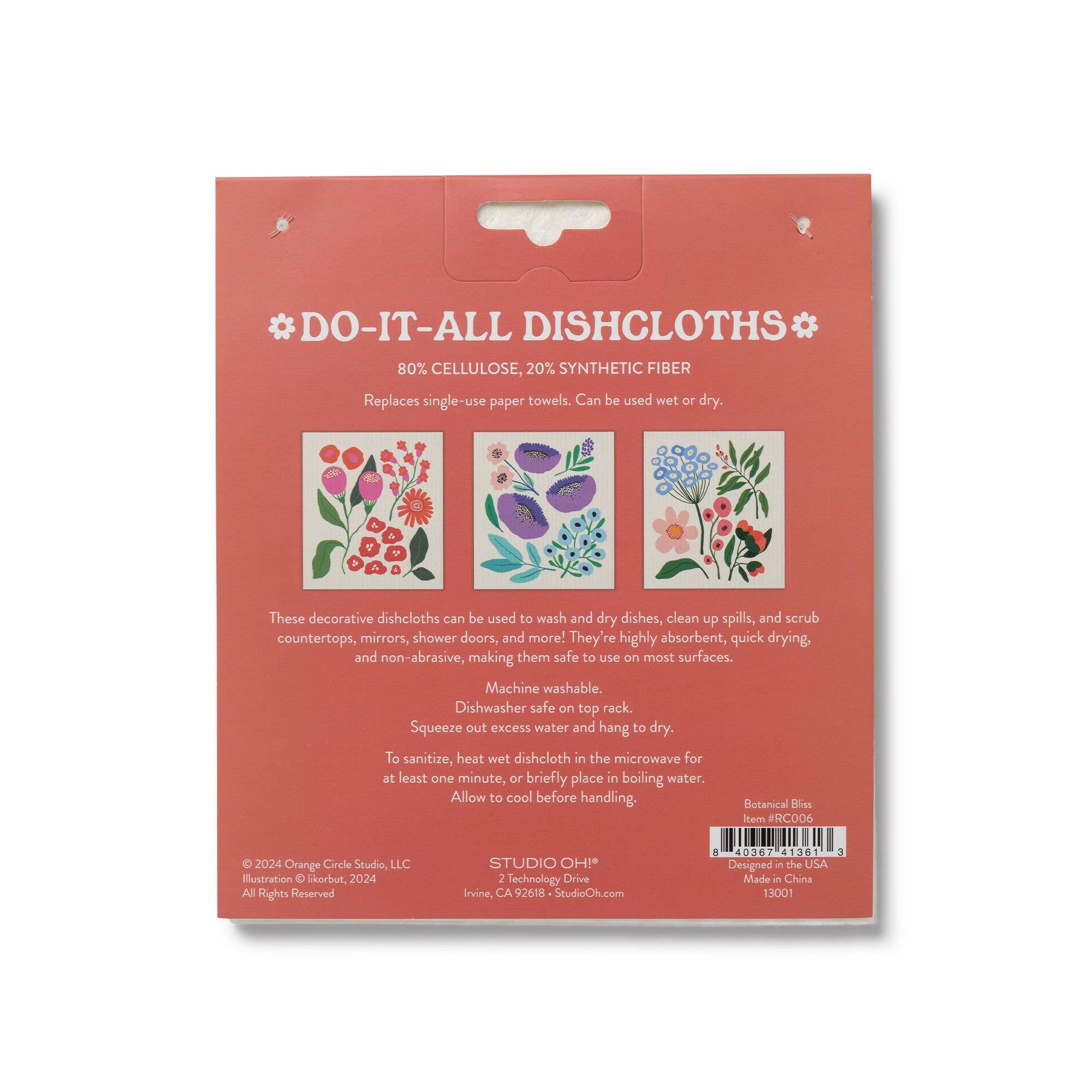 Botanical Bliss Do - It - All Dishcloths - Set of 3 - Boho Fabrics - 