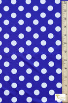 Bright Blue Polka Dots, Swim/Athletic Knit Fabric (31" Panel) - Boho Fabrics - Swim Knit, Printed Fabric