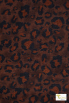 Brown Leopard, Printed Brushed Sweater Knit Fabric - Boho Fabrics - Sweater Prints, Knit Fabric