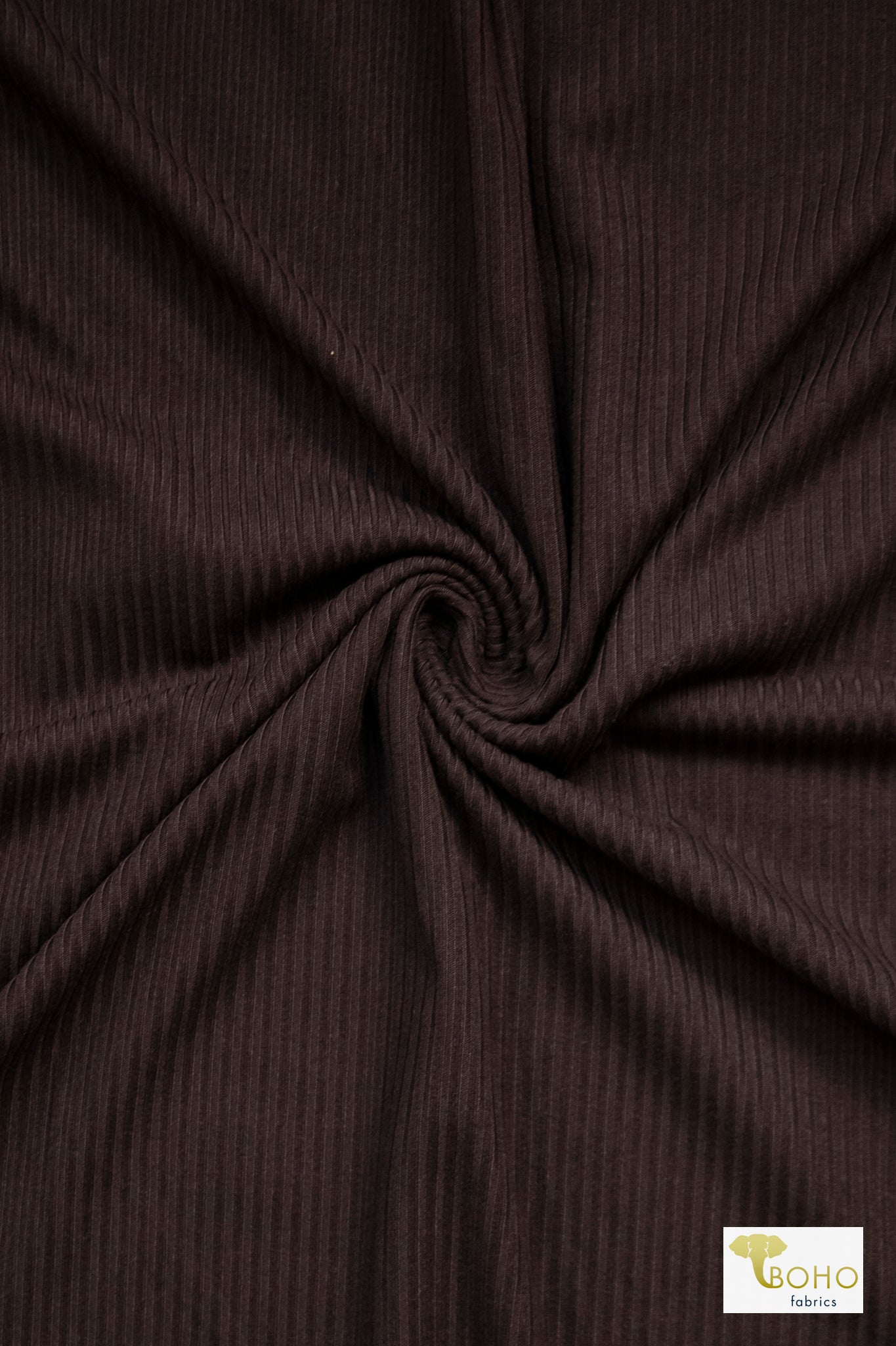 Brown Yummy, Rib Knit Fabric - Boho Fabrics - Rib Solid, Knit Fabric