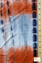 Burnt Orange Tie Dye, Rayon Spandex Knit Fabric - Boho Fabrics - Rayon Jersey Prints, Knit Fabric