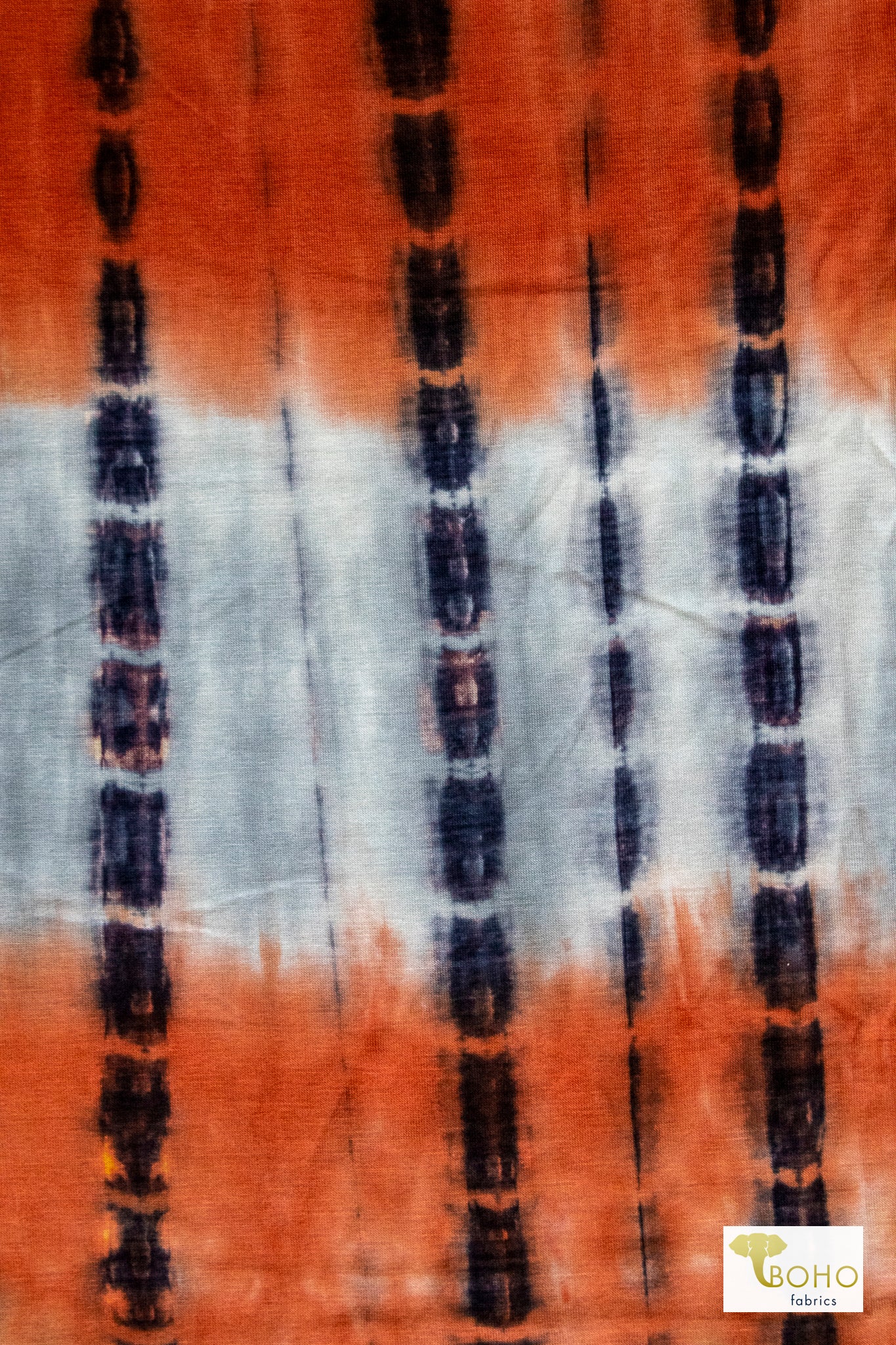 Burnt Orange Tie Dye Rayon Spandex Knit Fabric Boho Fabrics