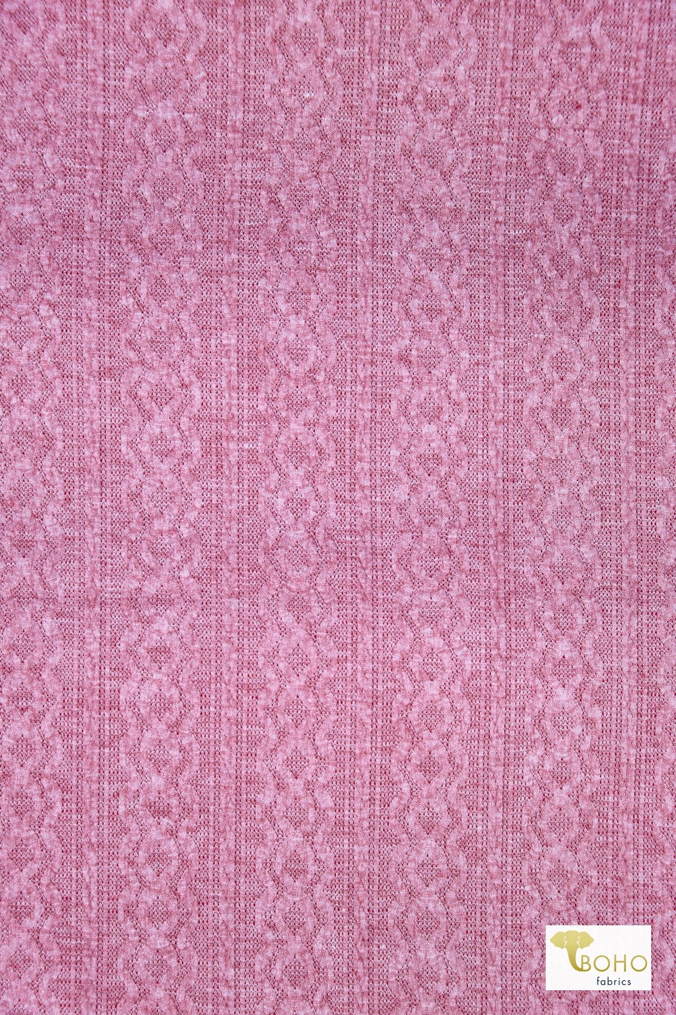 Cable Sweater Knit Fabric in Mauve - Boho Fabrics - Sweater Solids, Knit Fabric