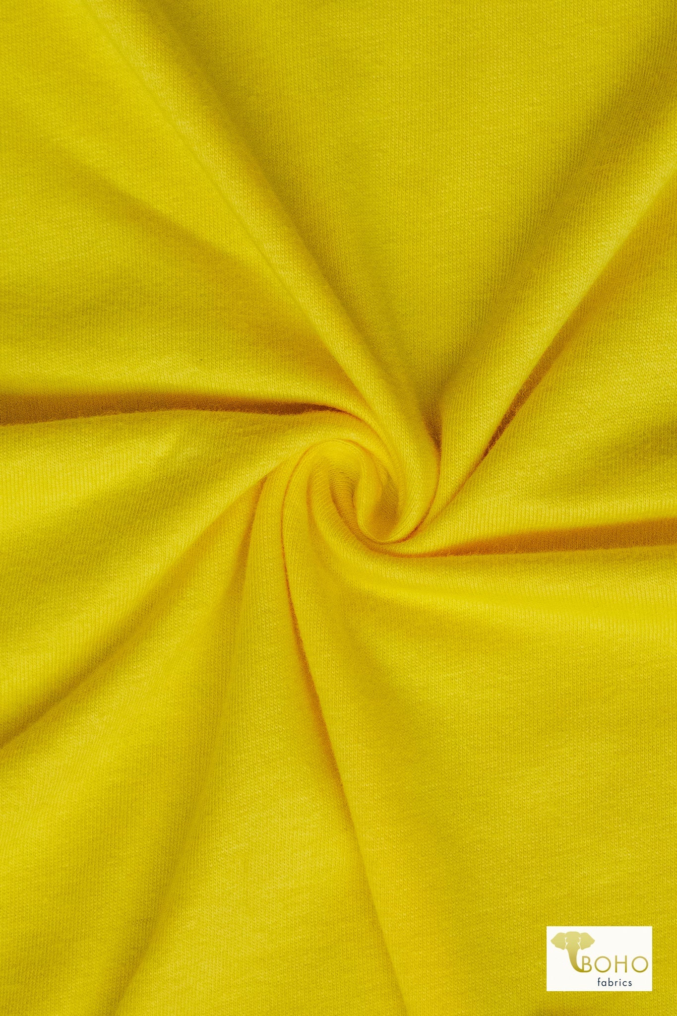 Canary Yellow, Cotton Jersey Knit Fabric - Boho Fabrics - Cotton Spandex Solid Fabric