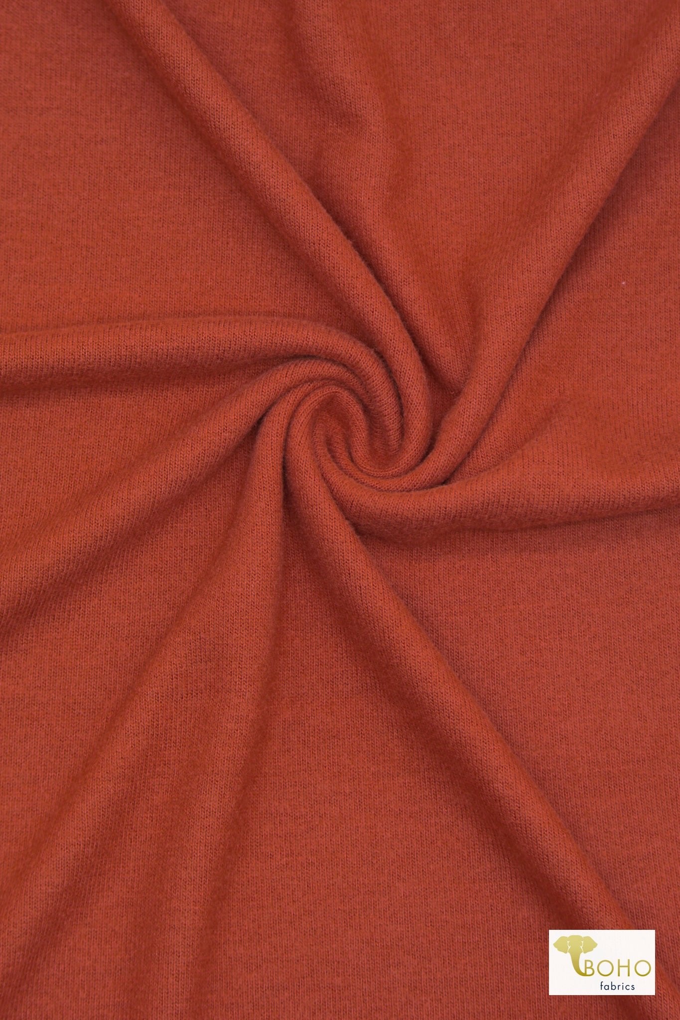 Canyon Clay, Solid Brushed Sweater Knit Fabric - Boho Fabrics - Sweater Solids, Knit Fabric