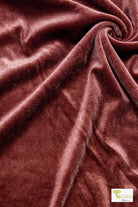 Chocolate Rose, Stretch Velvet Knit Fabric - Boho Fabrics - Stretch Velvet Knit Fabric