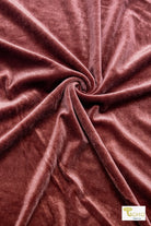 Chocolate Rose, Stretch Velvet Knit Fabric - Boho Fabrics - Stretch Velvet Knit Fabric