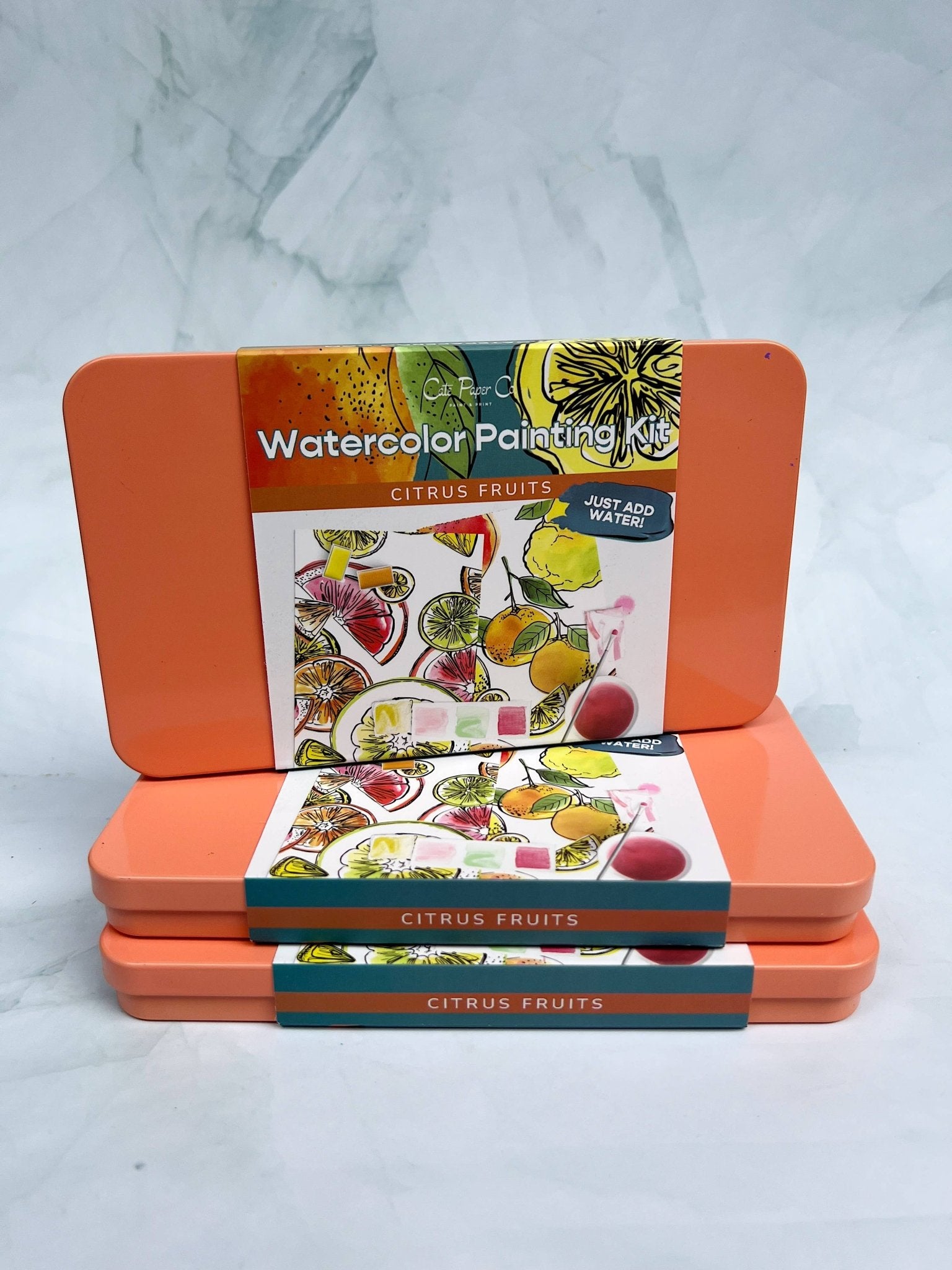 Citrus Fruits watercolor painting kit - Boho Fabrics - 