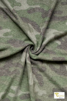 Cozy Camo, Brushed Sweater Knit Fabric - Boho Fabrics - Sweater Prints, Knit Fabric