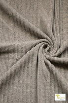 Cozy Stripe, Brushed Rib Knit in Oatmeal Ash - Boho Fabrics - Rib Solid, Knit Fabric