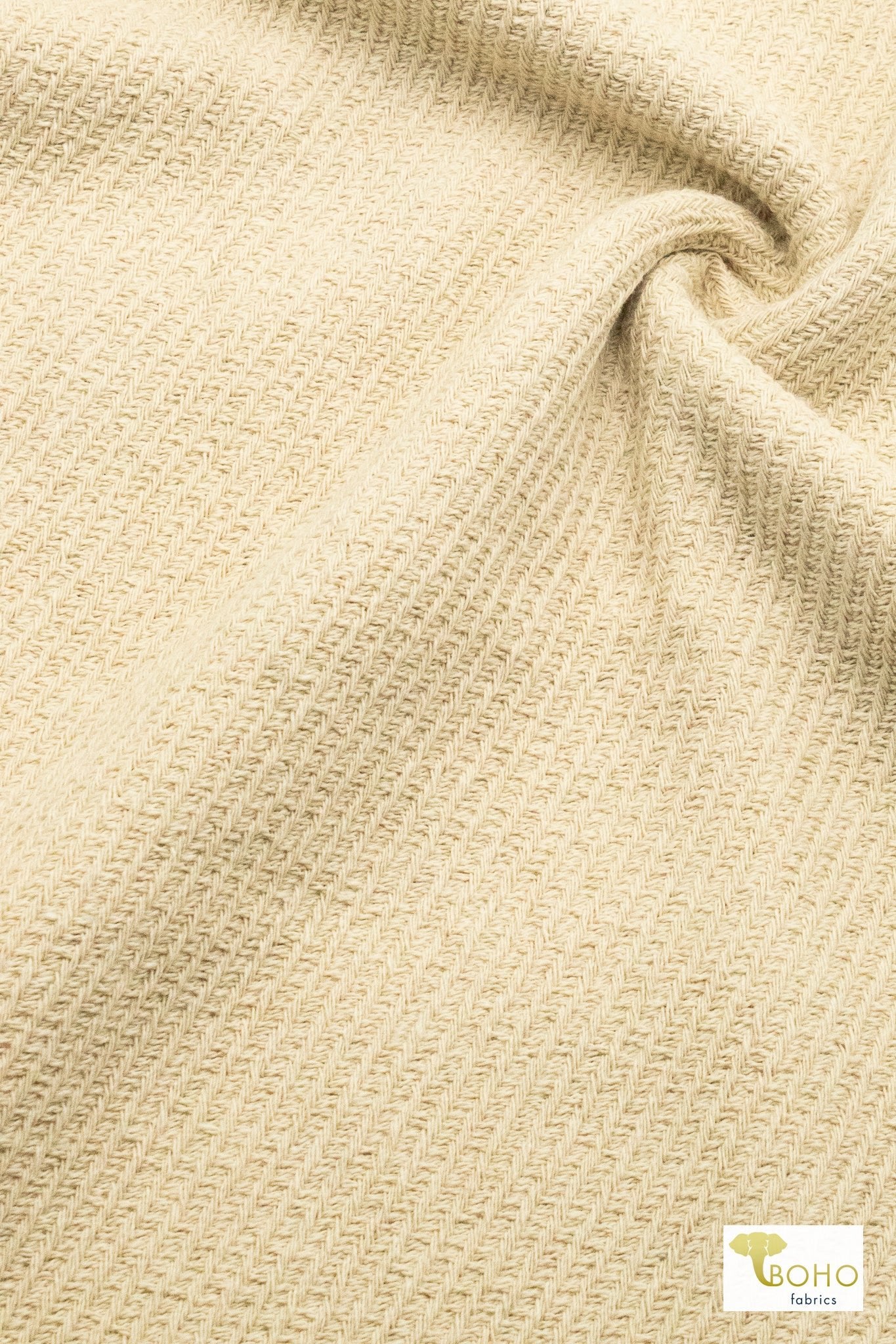 Cream Stone, Thick Twill Woven Fabric - Boho Fabrics - Woven, Fabric