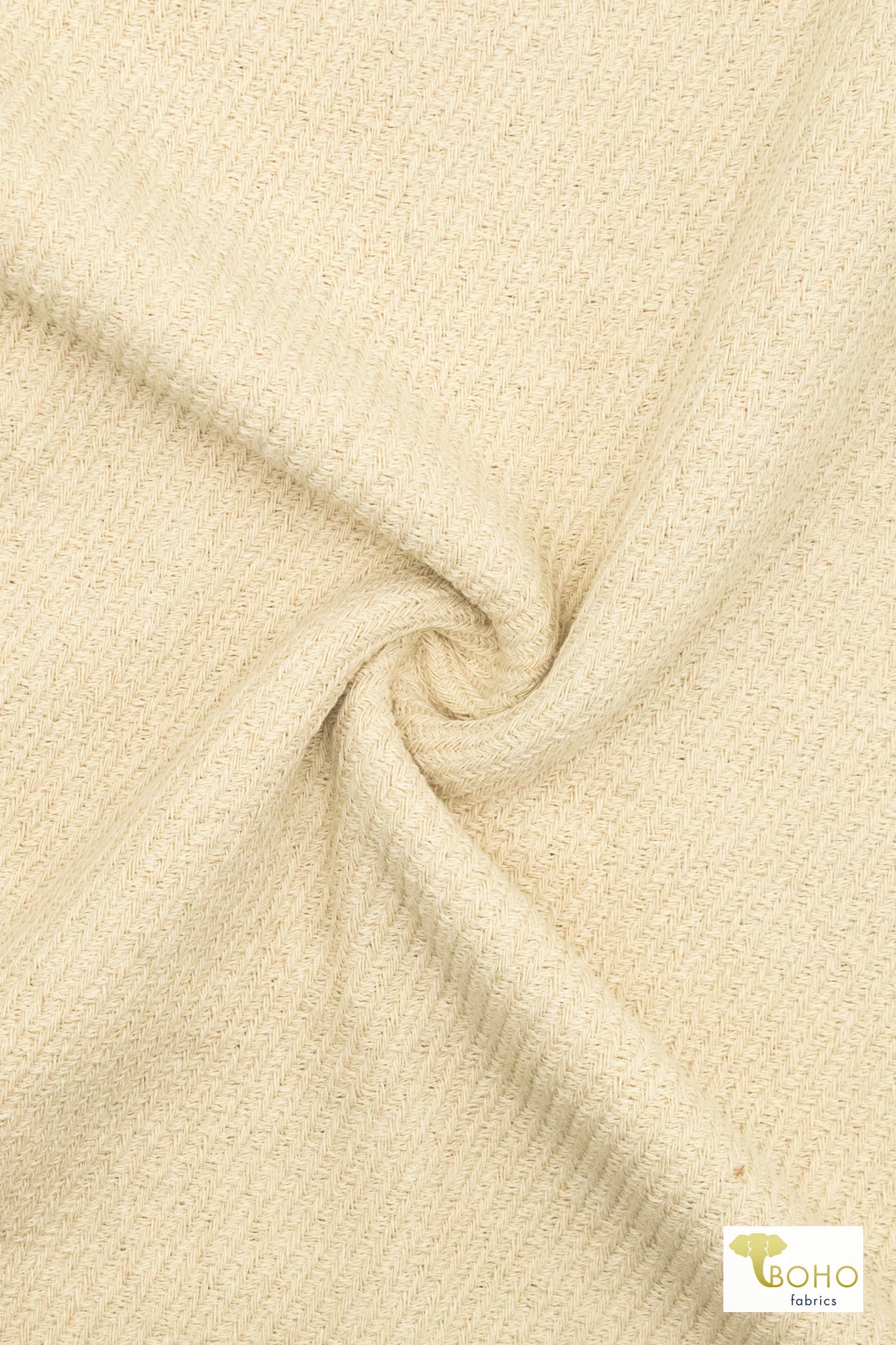 Cream Stone, Thick Twill Woven Fabric - Boho Fabrics - Woven, Fabric