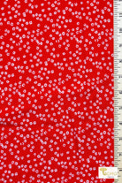 Daisies on Red, Georgette Woven Fabric - Boho Fabrics - Georgette, Woven