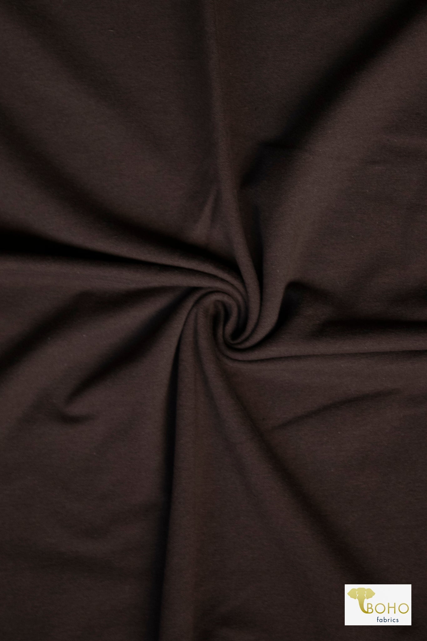 Dark Brown Cotton French Terry Knit Fabric - Boho Fabrics - French Terry Solid Knit