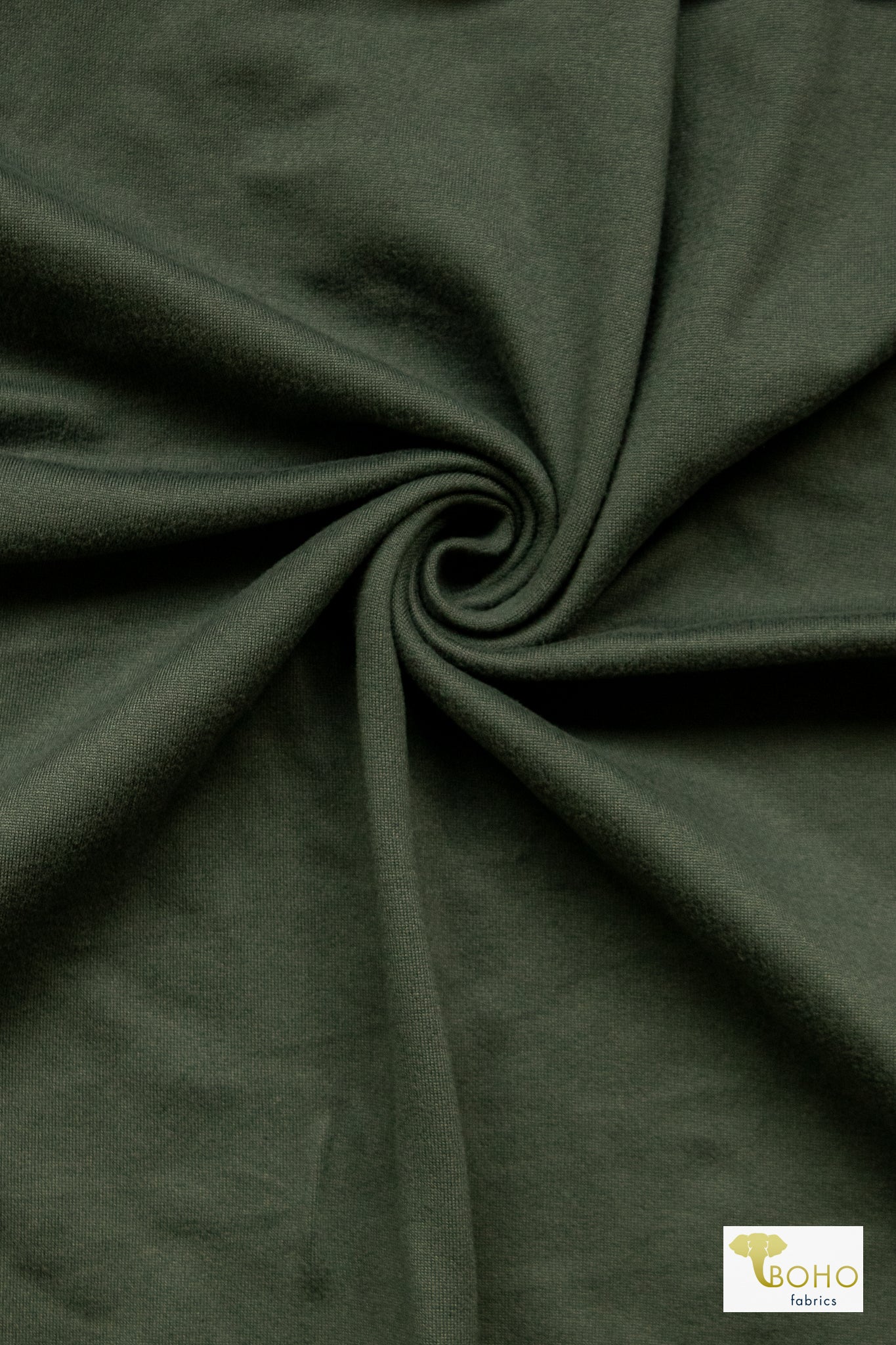 Dark Green, Athletic Brushed Knit Fabric - Boho Fabrics - Athletic Knit Fabric