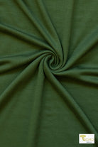 Dark Green, Solid Rayon Spandex Knit Fabric - Boho Fabrics - Rayon Jersey Solid, Knit Fabric