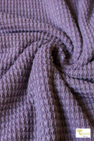 Dark Lavender, Chunky Waffle Knit Fabric - Boho Fabrics - Waffle Knits