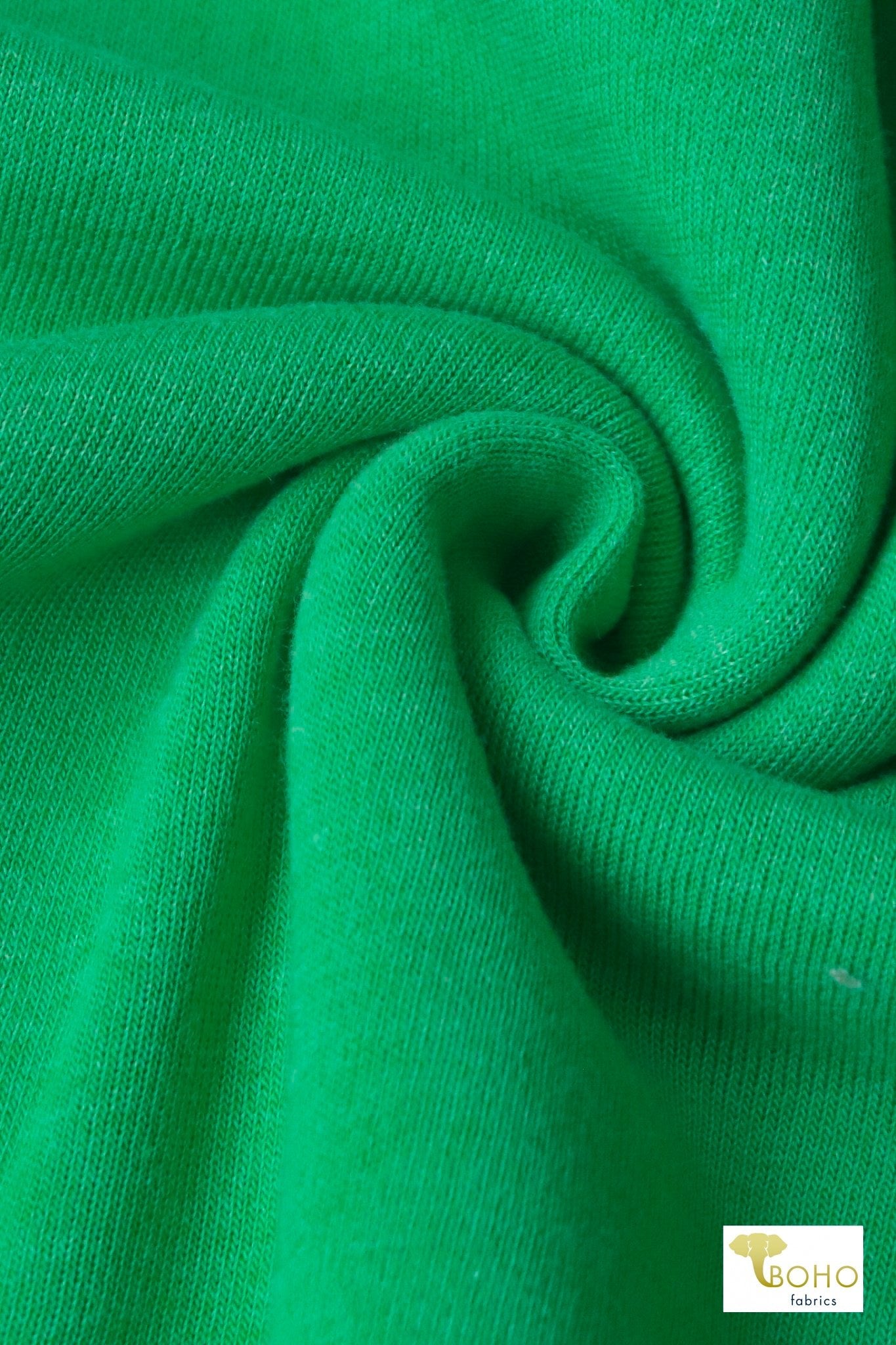 Deep Lime Green, Sweatshirt Fleece. - Boho Fabrics - Sweatshirt Fleece