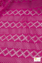 Dynamic Diamonds in Hot Pink. Stretch Lace Fabric - Boho Fabrics - Stretch Lace Fabric