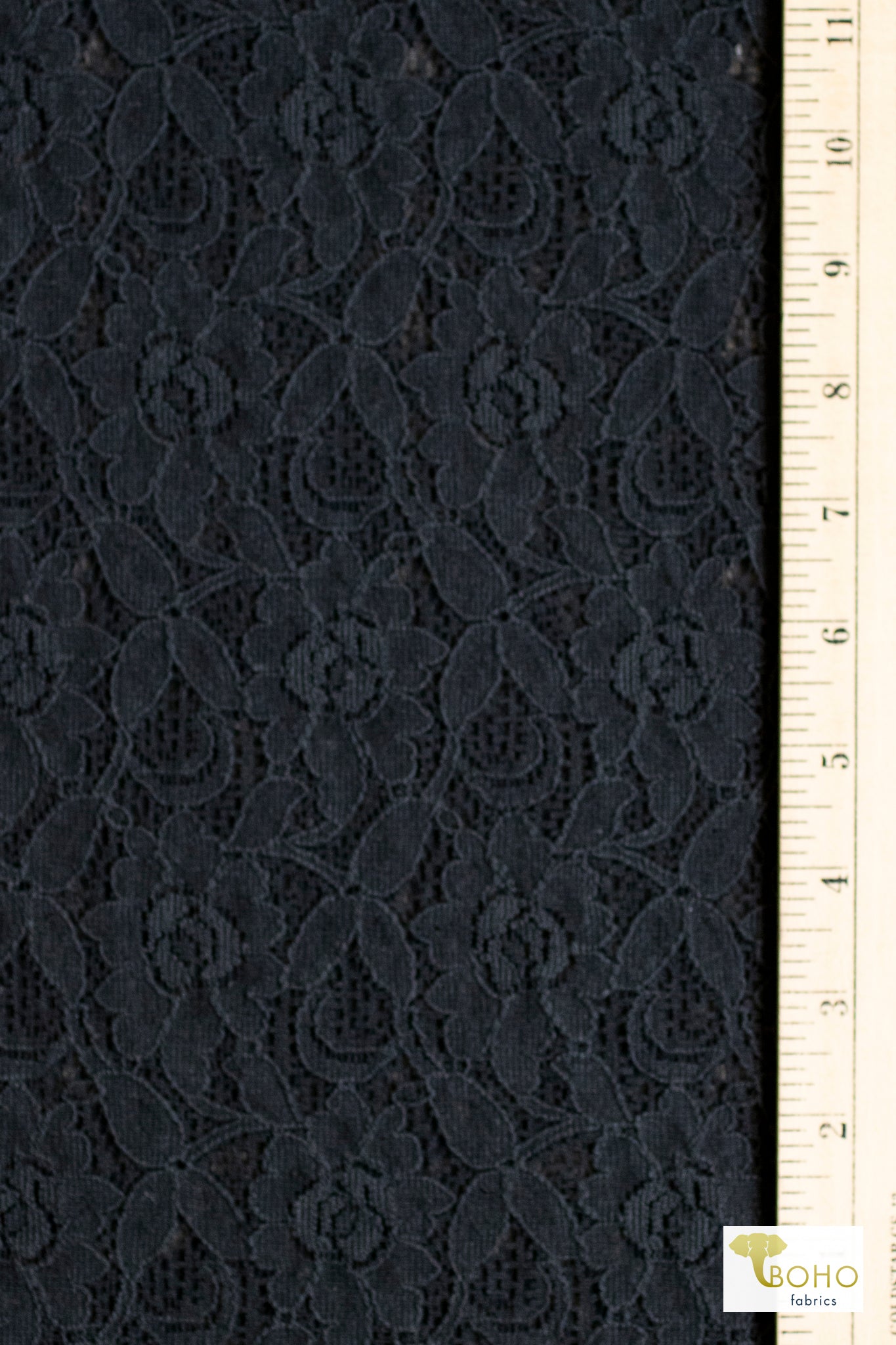 Ebony Rose, Woven Lace Fabric - Boho Fabrics - Lace, Woven