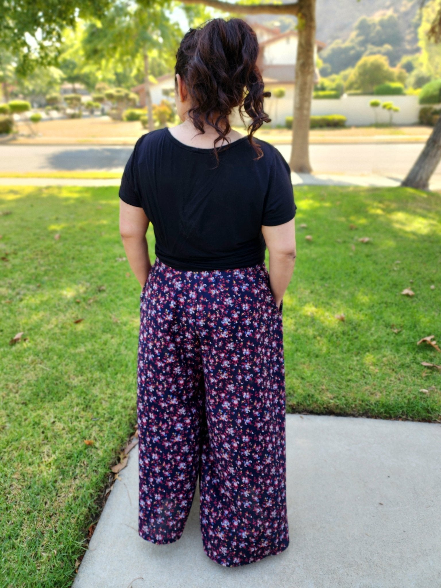 Evening Blooms on Navy Blue. Cotton Woven Fabric WVP - 239 - Boho Fabrics - Lawn/Poplin, Woven