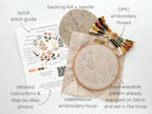 Floral Embroidery DIY Kit, modern embroidery craft kit - Boho Fabrics - 