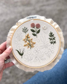 Floral Embroidery DIY Kit, Modern Embroidery Craft Kit (PRE - ORDER) - Boho Fabrics - 