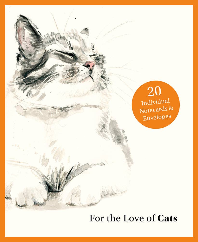 For the Love of Cats: 20 Individual Notecards and Envelopes. (Pre - Order) - Boho Fabrics - 