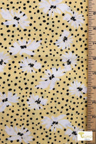 Golden Floral Freckles, Georgette Woven Fabric - Boho Fabrics - Georgette, Woven